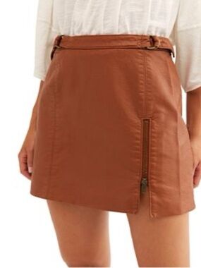 Free People | Midnight Magic Vegan Leather Mini Skirt, size 6